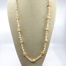 Boho Cowrie Puka Shell Necklace Strand Long Chunky Coastal Statement Festival