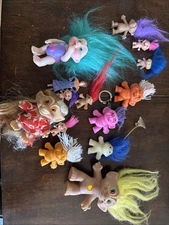 Lot Vintage Troll Dolls - Russ, Applause, TNT, Trend Masters, Unbranded
