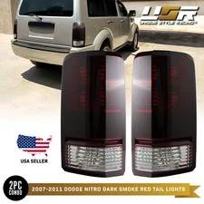 Dark Smoke Red Tail Lights Lamps Left + Right Set For 2007-2011 Dodge Nitro