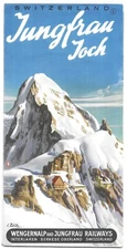 Vintage Jungfrau Bahn Switzerland Travel Brochure Map Wengernalp Railways