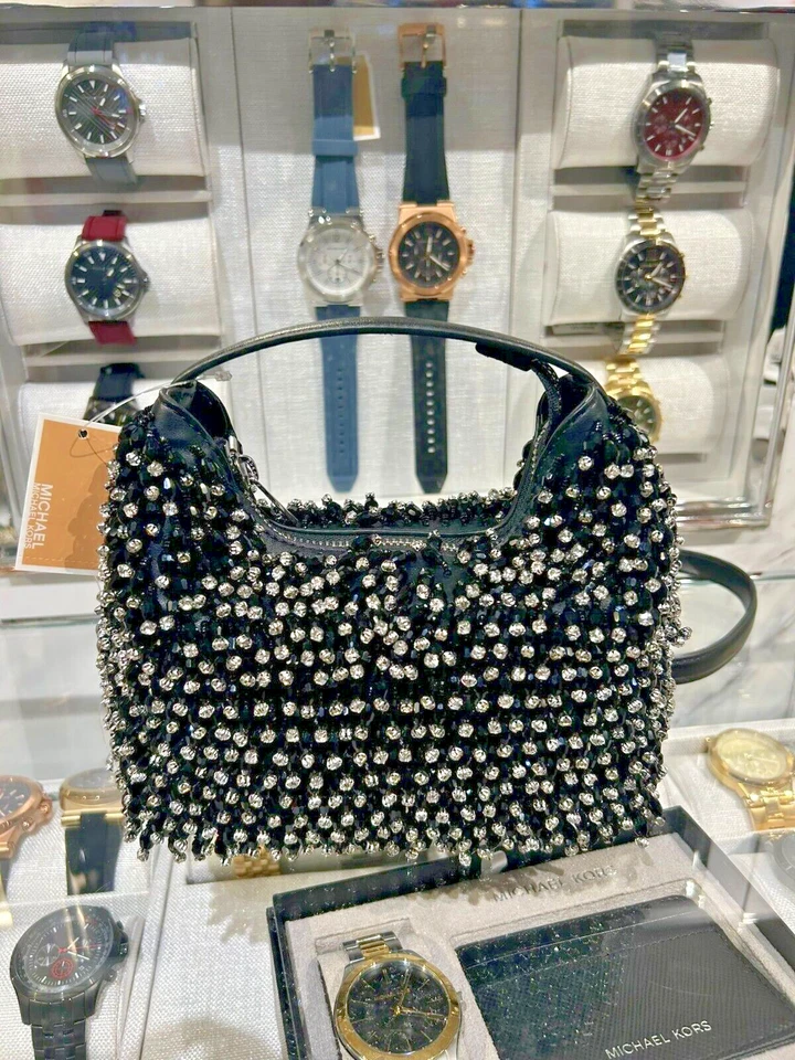 Michael Kors Ember Pequeño Bandolera Bolso de Mano Cartera Hombro Mensajero Negro MK Foto 2 de 4