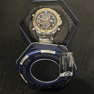 LBC V1 MONTRE PATERSON USA DUAL TIME WATER RÉSISTANT 30M CHRONOGRAPHE GT LINE