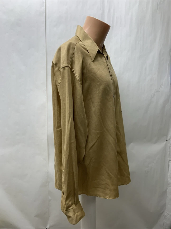 Crazy Horse Claiborne Shirt Mens 16 1/2 34/35 Long Sleeve Button Sateen - Image 3 of 4