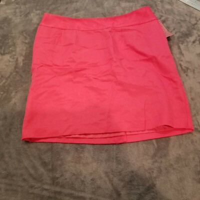 Merona Women's A-Line Straight Chic Skirt Size 14 Pink Lined Back Zip Slit New