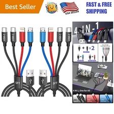 Universal 4-in-1 Charging Cable 5FT - Braided, Durable, Multi-Compatible