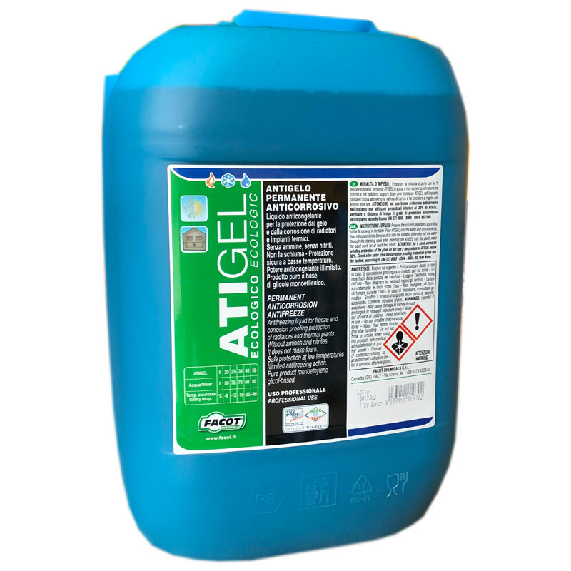 FACOT ATIGEL ANTICONGELANTE PER AUTO E PER IMPIANTI TERMICI E SOLARI 12KG