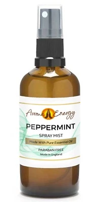 AROMA ENERGY Peppermint Essential Oil Room Spray 100ml | Mouse Mice Bug Fly Spider Repellent