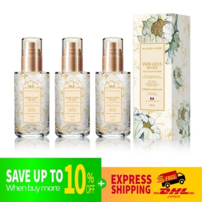 DHL EXPRESS 3X Madame Louise Snow Lotus 24K Gold Gesichtsreinigungsserum 110 ml.