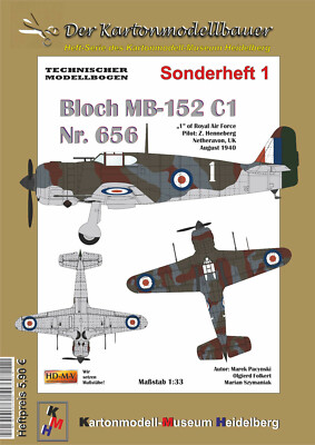 Der Kartonmodellbauer Sonderheft 1 ''Bloch MB-152 C1 Nr. 656'' Maßstab 1:33
