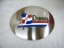 Enamel Dominica Belt Buckle Mexican Latin American