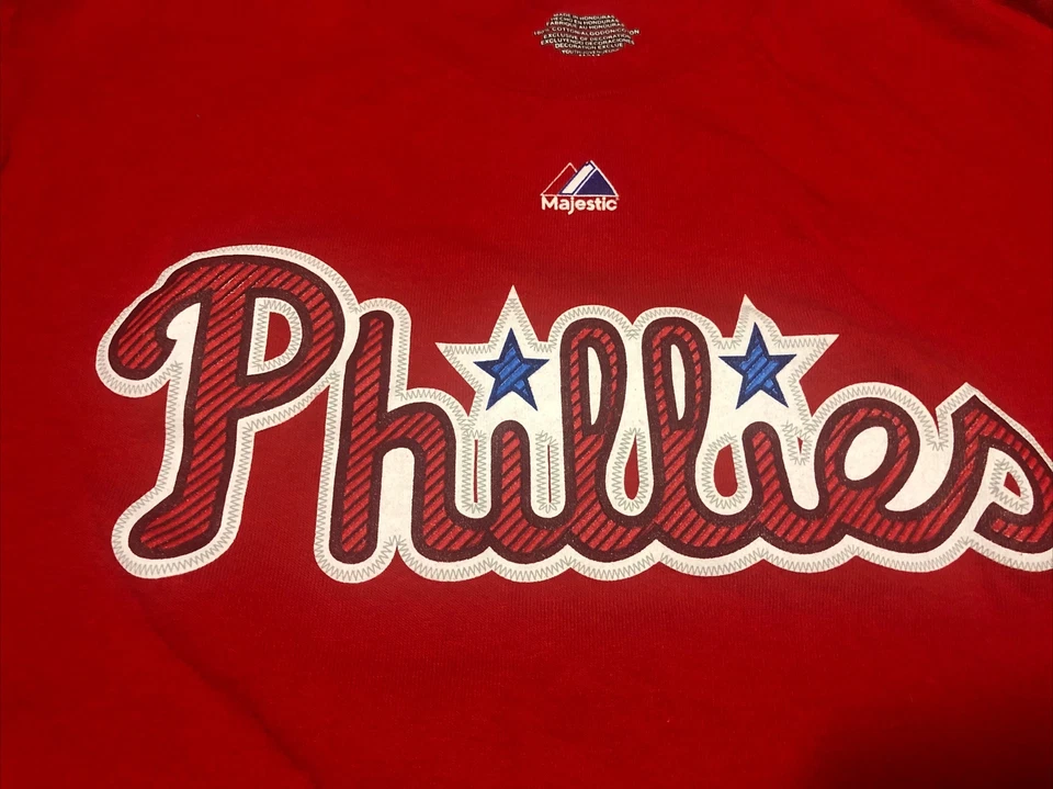 Philadelphia Phillies Juvenil Mediana Majestuosa Camiseta Manga Corta Número 10 Jóvenes Foto 3 de 4