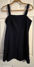Cotton On Wide Strap Elastic Back Navy Blue Sun Dress Womens Medium Sundress
