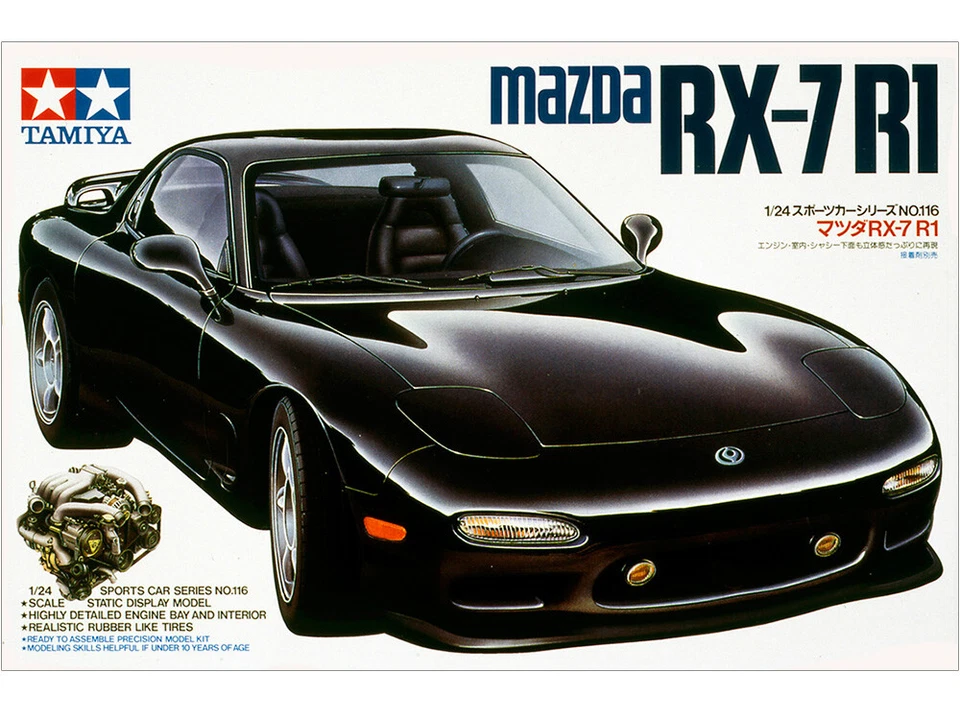 Tamiya 1/24 Sports Car Series n.116 Mazda RX-7 R1 Plastic Model 24116 - Immagine 2 di 4