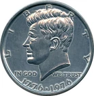 Giant 1976 Bicentennial Kennedy Half Dollar 3" Metal Coin Replica