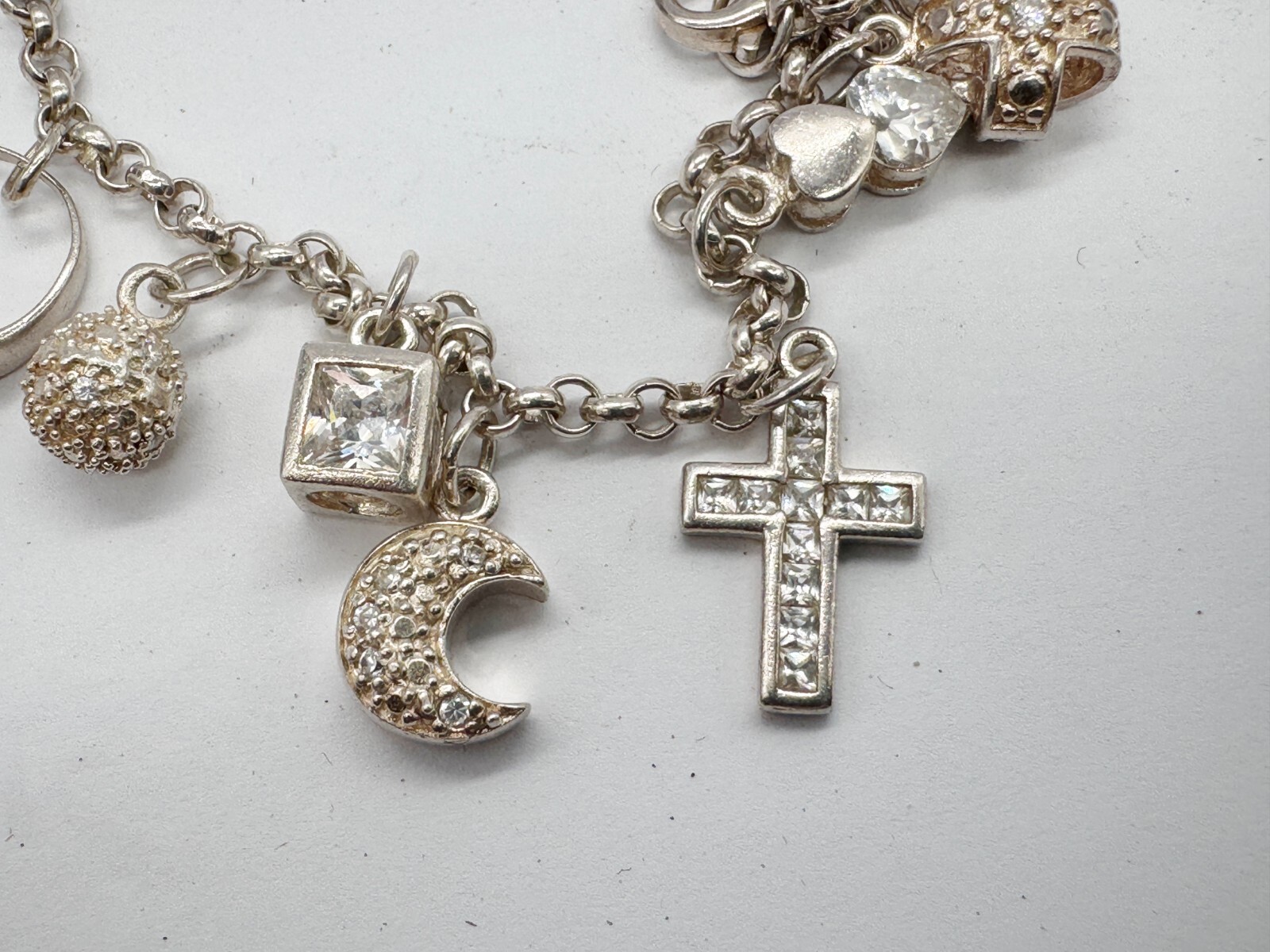 VINTAGE SOLID STERLING SILVER GEM SET BRIGHT CHAR… - image 6