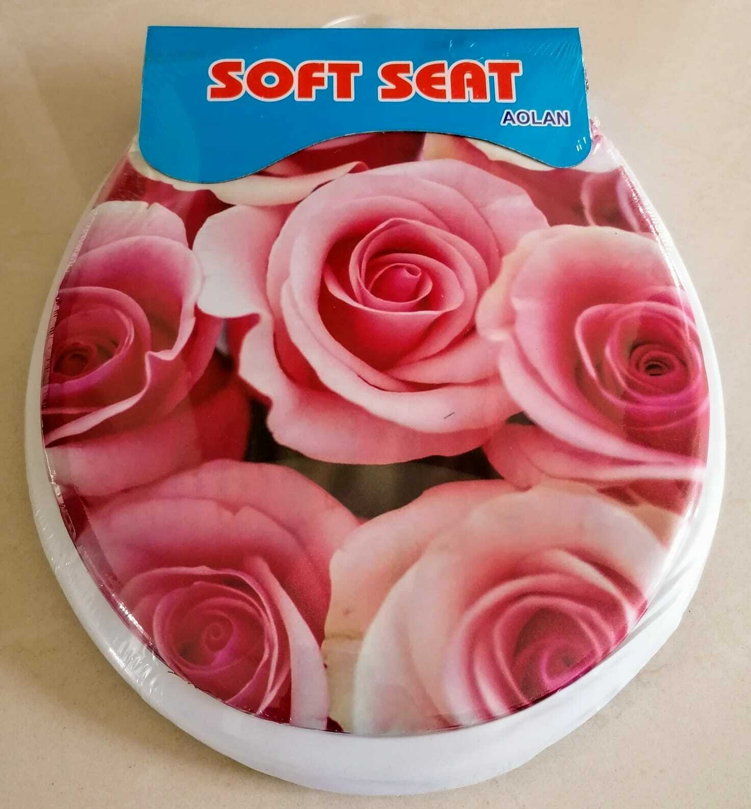 EMBROIDERED/NOVELTY PRINTED SOFT PADDED PLASTIC TOILET SEAT WITH