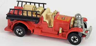 Hot Wheels 1980 Red Old Number 5 Fire Car Truck Diecast Blackwalls Fire Truck