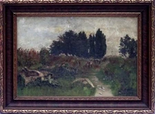 Hans Berger (Swiss, 1882-1977) Post-Impressionist Original Oil Painting, c.1903