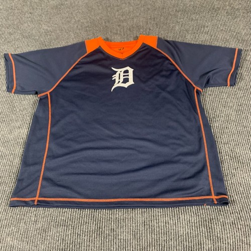 Detroit Tigers Shirt Mens XL Blue Embroidered Old English D MLB Baseball Sports