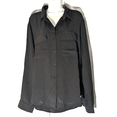 3xl black dress shirt Label C'est Toi, Long Sleeve, Button Up Shirt, Formal Blouse formal black button up shirt