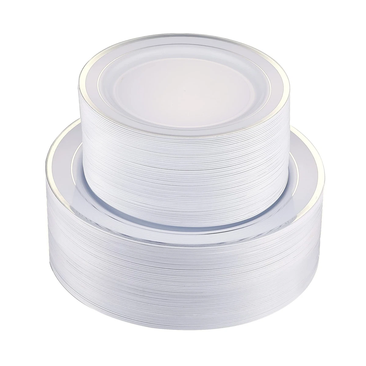 Silver plastic party clearance plates