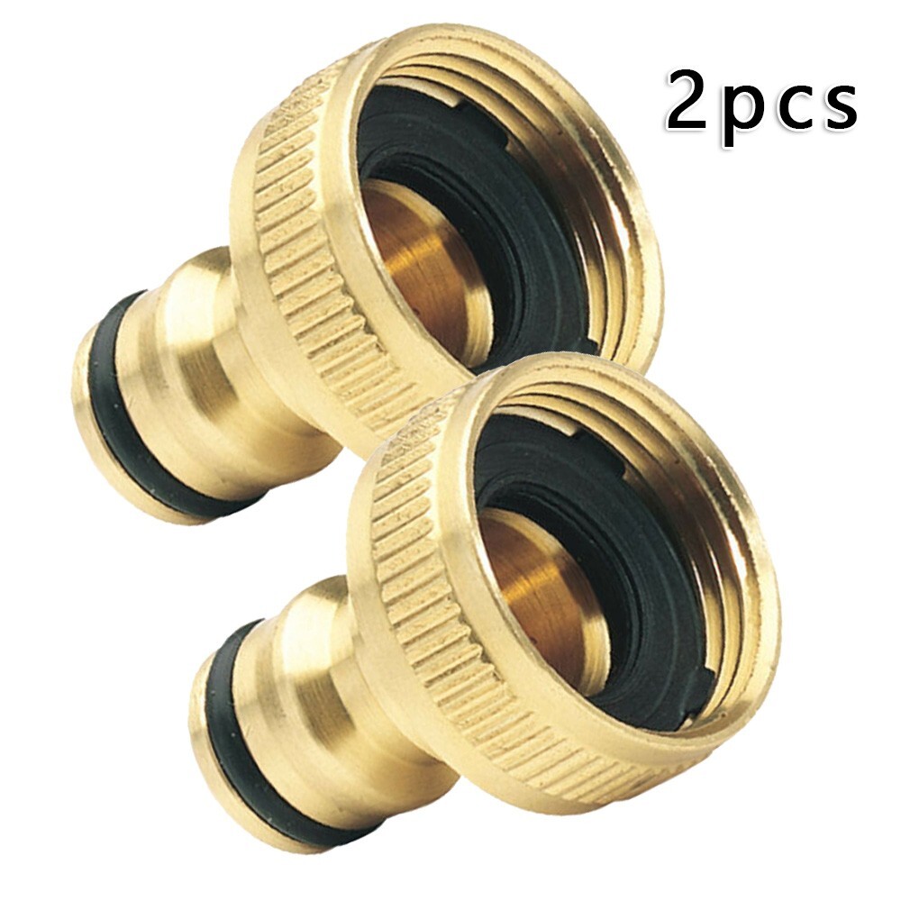 2 PCS Screw On Threaded Tap End Connector Garden Hose Lock Adapter 3/4