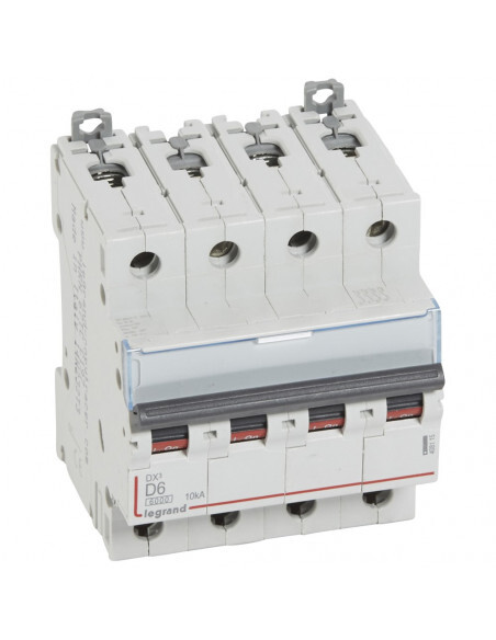 Disjoncteur tétrapolaire DX3 D6 Legrand 408115 pour tableau électrique triphasé
