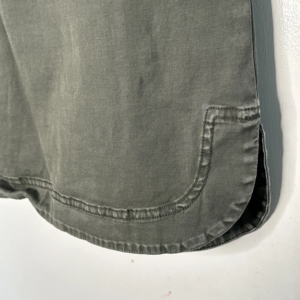 Orvis Women's Size 12 Shirt Sheath Dress Button Up Olive Green Pockets Cotton - Image 4 of 4