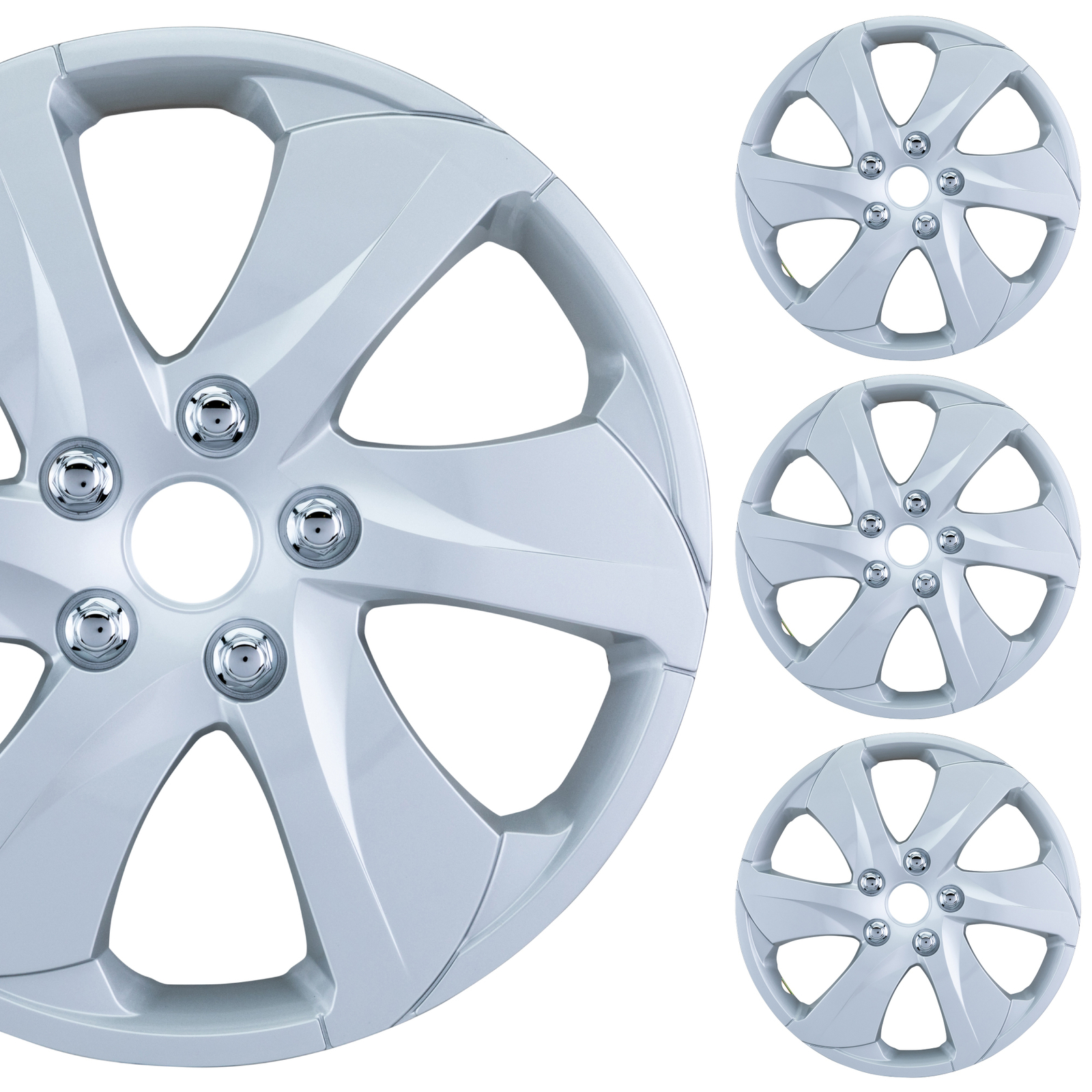 PACRIM 16" Universal Silver Wheel Covers/Hubcaps Toyota RAV4 Style