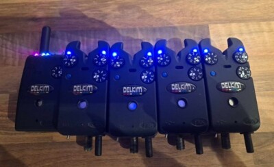 Delkim Tx-i Plus 4 + 1 Funk Bissanzeiger Set | BLAU, BLUE | Karpfenbissanzeiger