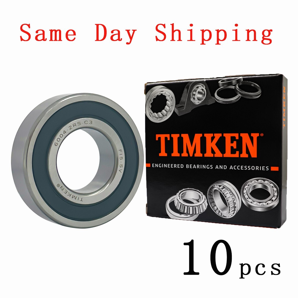 10 PCS TIMKEN 6004-2RS Sealed Ball Bearings 20x42x12mm C3 Clearance