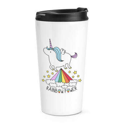 Einhorn Regenbogen Power Travel Mug Tasse lustig Thermobecher Witz magisch