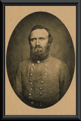 Gen Thomas Stonewall Jackson Confederate Photo Reprint On 100 Year Old Paper