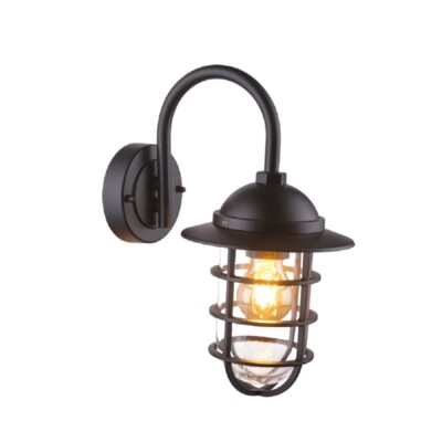GLOBO Wandleuchte ''NAUTICA'' Alu schwarz abwärts IP44 E27 34x18x27cm 31839B