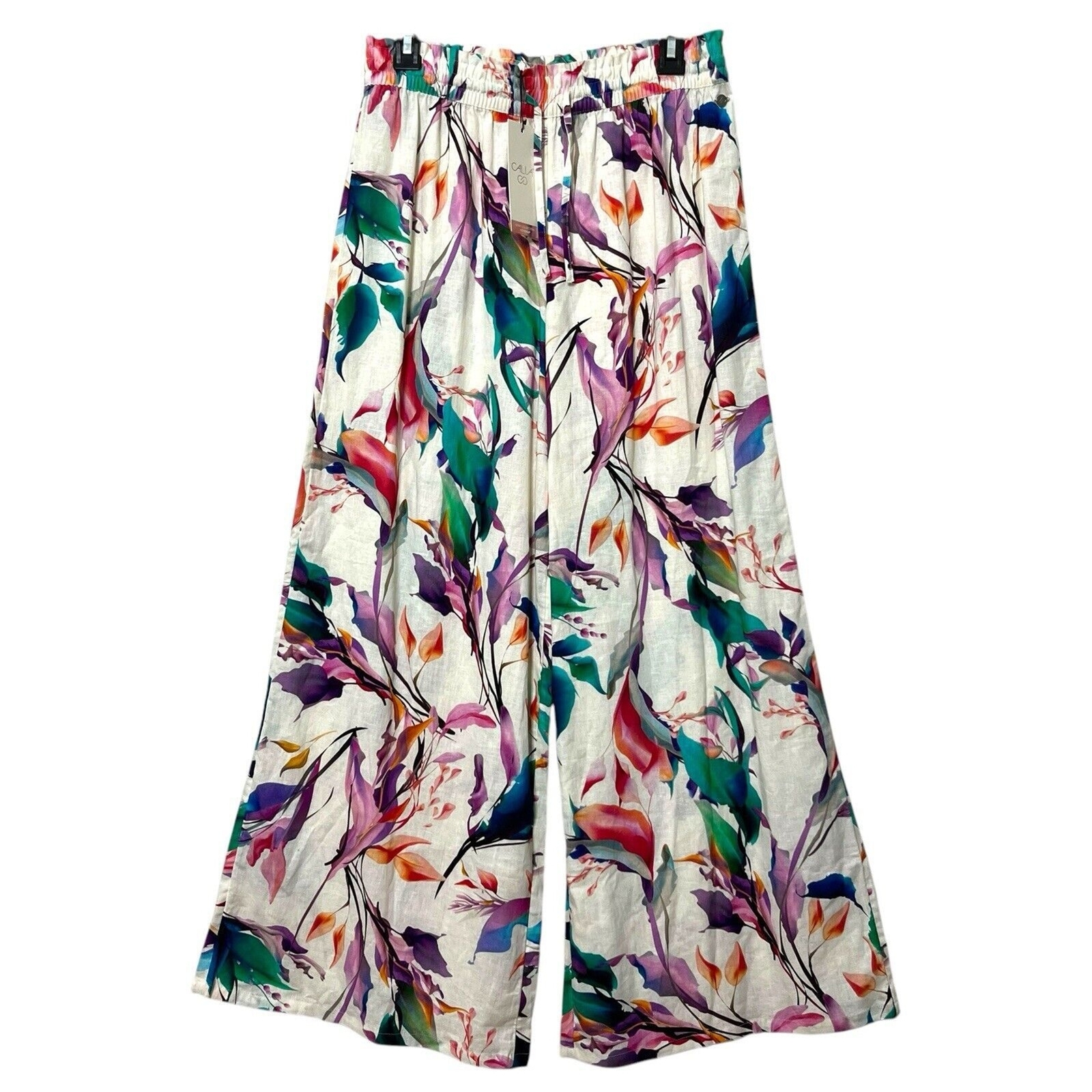 Calia Linen High Rise Wide Leg Cover Up Unbleached Pants Women’s Size Small New