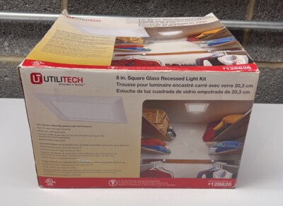 Utilitech Recessed Lighting Kit #0128626 8''in Square White Finish New Open Box