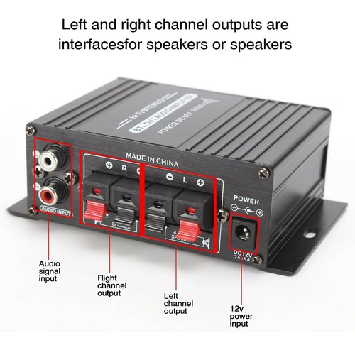 40W Home Audio Stereo Hi-Fi Power Amplifier Speaker PC TV Cell Phone - Picture 3 of 11