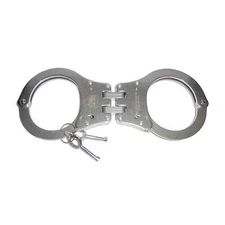 Hinged Stainless Steel NIJ Handcuffs Police Security Durable Locking Cuffs