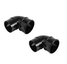Gutter Swan Neck Down Pipe Rainwater Elbow Bend Set 68mm Black for Drain Pipe