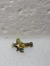 RAY BAN GOLD AEROBATIC TEAM PITTS Airplane Enamel Lapel Pin Clutch Back