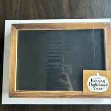Hanging 6.5" x 9" Chalkboard Rectangular Wood Tag Sign 4 Qty. NEW Free Shipping