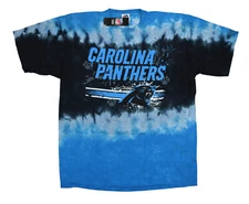 NFL Team Apparel Liquid Blue Tie Dye Horizon Stencil Crew Neck Men's T-Shirt NWT