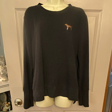 Victoria s Secret PINK Size L Dk Gray Sweatshirt Tee Long Sleeve Thumbholes