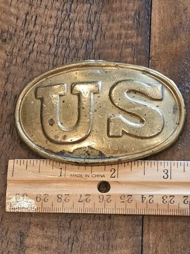 Union Civil War Army Heavy Brass Belt Buckle With Maker Marks!!! L@@K!!!