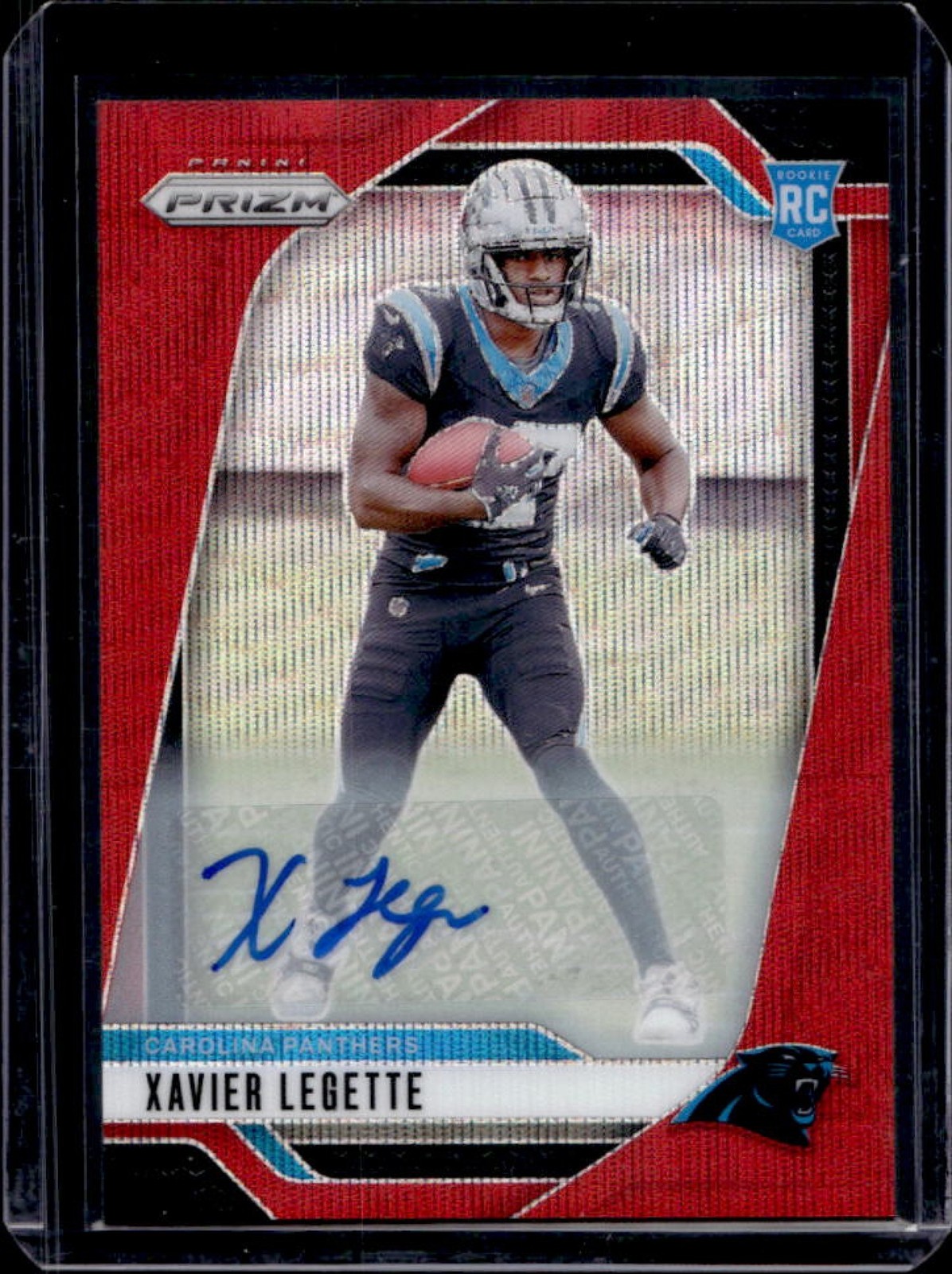 2024 Prizm Xavier Legette Auto RC Red Wave Rookie #106/149 Panthers