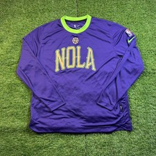 New Orleans Pelicans Nike City Edition Shooting Shirt Mens XL Purple Skelicans