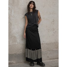Vintage 90's Satin Maxi Skirt Fairy Grunge Whimsygoth L Mesh Velvet Cottagegore