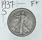 1937-S WALKING LIBERTY SILVER HALF DOLLAR  ~ FINE + ~ NICE COIN ~ 90% SILVER