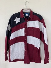 Wrangler Vtg Stars Stripes Flag Shirt Mens Large Pearl Snap Western Button Up