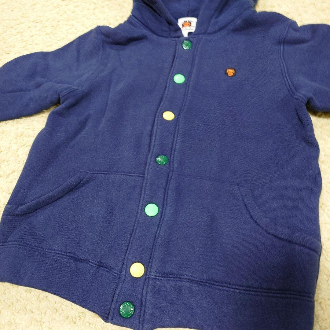 BAPE KIDS A Bathing Ape Button-up Hoodie Navy BABY MILO 110cm 5T Used thumbnail 3